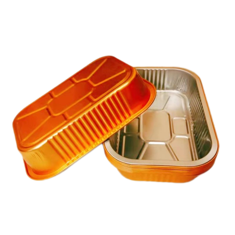 1050ml Gold Sealable Foil Cutlery Disposable Takeaway Pan