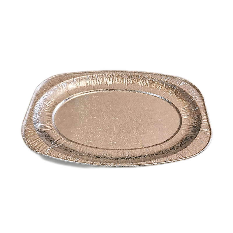 Oval Disposable Aluminum Foil Pans Embossing Tinfoil Fish Plate