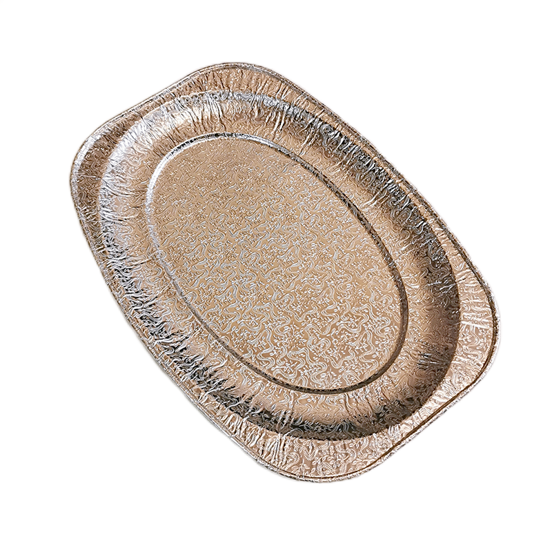 Disposable Oval Aluminum Foil Roast Dish Camping Barbecue Tray