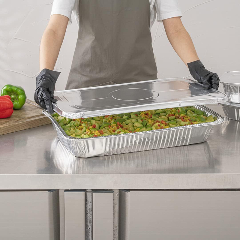 9000ml Foil Rectangular Deep Cooking Trays with Covers