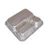 3-Compartment Disposable Aluminum Foil Containers with Matching Covers