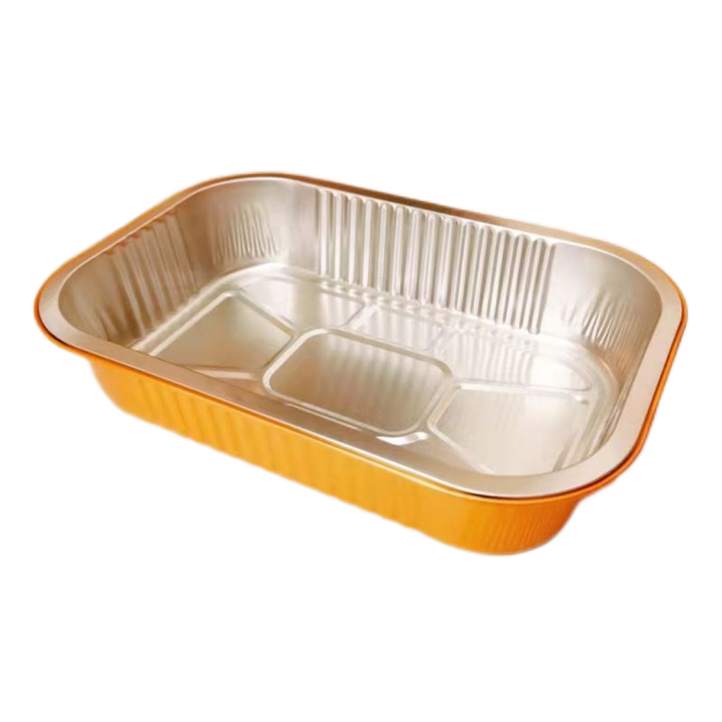 1050ml Gold Sealable Foil Cutlery Disposable Takeaway Pan