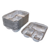750ml 3 Compartment Take Out Food Foil Containers with Lids