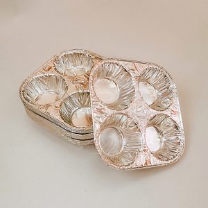 4 Compartments Aluminum Foil Pudding Stand Cake Mold