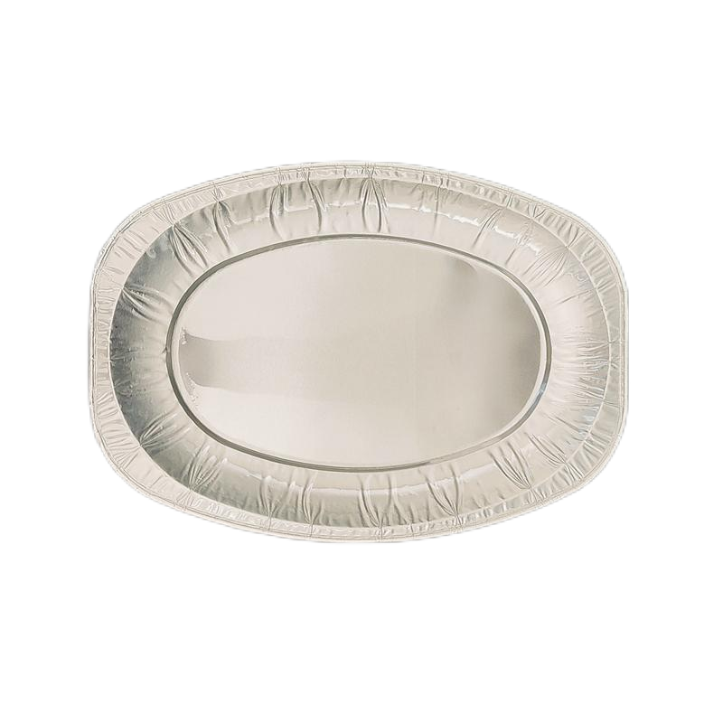 Oval Disposable Aluminum Foil Pans Embossing Tinfoil Fish Plate