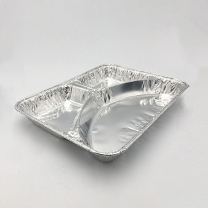 2 Compartment Disposable Foil Oven Dishes & Lids