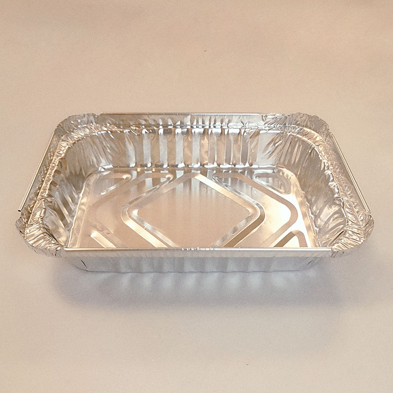 670ml Small Rectangular Aluminum Foil Container with Lid