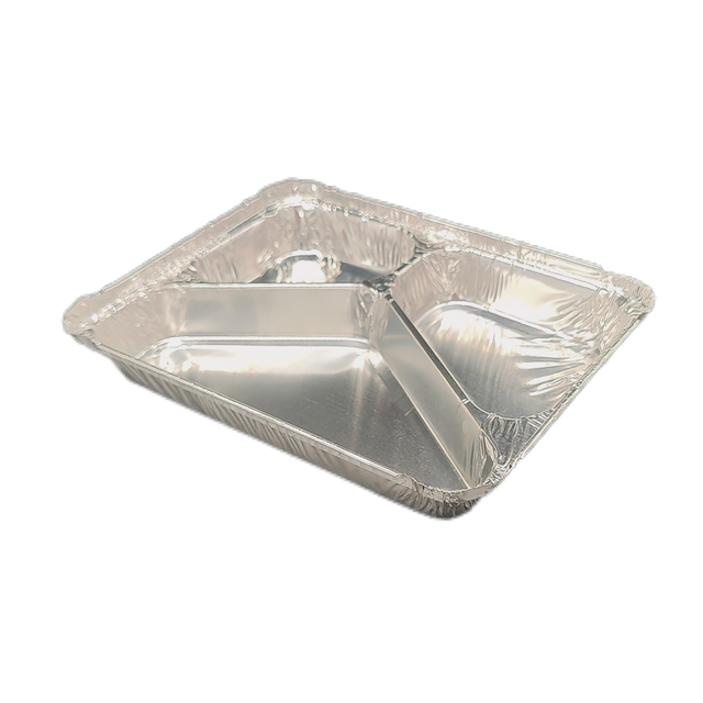 3 Compartment Rectangular Disposable Aluminum Foil Pan