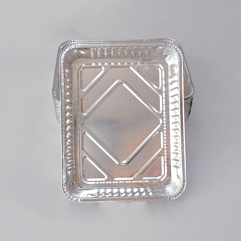 Medium rectangular aluminum foil container barbecue plate oven baking tray