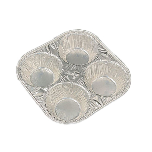 4 Compartments Aluminum Foil Pudding Stand Cake Mold