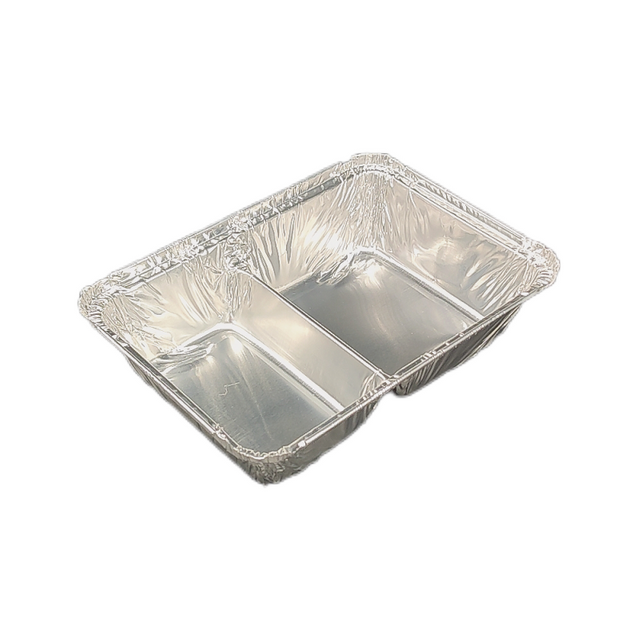 Two Grid Deep Aluminum Foil Tableware Oven Safe