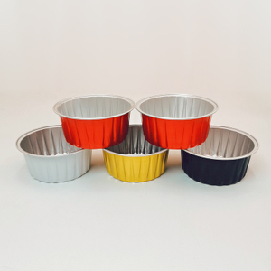 Small Gold Sealable Aluminum Foil Baking Cups with Plastic Lid