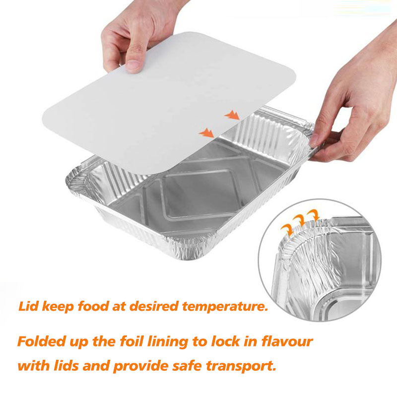 Mini Rectangular Aluminum Foil Tray 190ml Fast Food Box