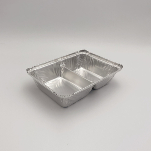 Two Grid Small Deep Aluminum Foil Tableware Oven Safe