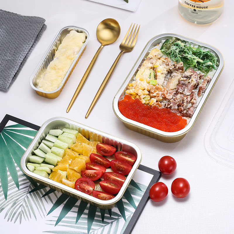 1050ml Gold Sealable Foil Cutlery Disposable Takeaway Pan