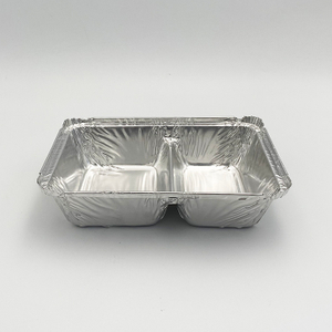 Two grid small deep aluminum foil tableware