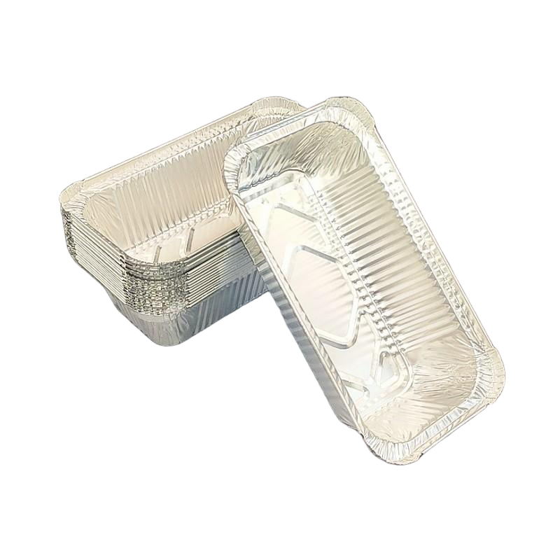 850ML Rectangular Aluminum Foil Tableware with Paper Lid