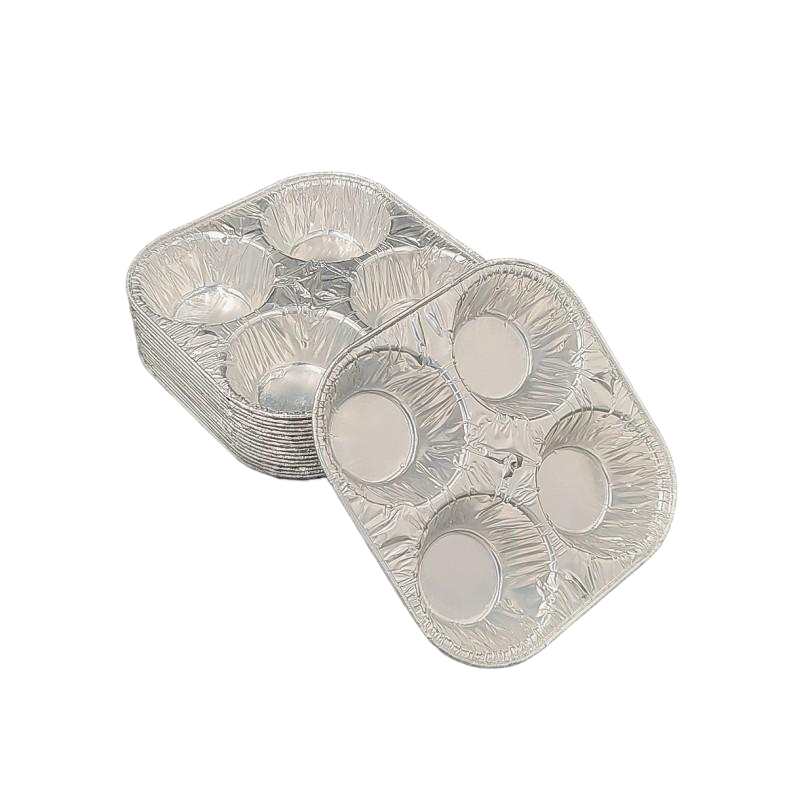 4 Compartments Aluminum Foil Pudding Stand Cake Mold