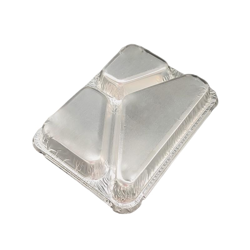 3 Compartment Rectangular Disposable Aluminum Foil Pan