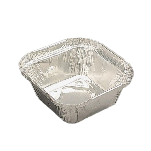 120ml Mini Square Aluminum Foil Cake Trays Pudding Stand