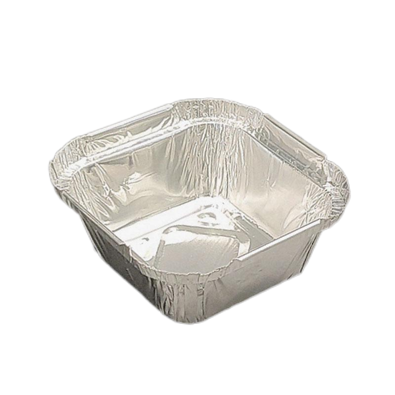 120ml Mini Square Aluminum Foil Cake Trays Pudding Stand