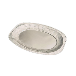 Oval Disposable Aluminum Foil Pans Embossing Tinfoil Fish Plate