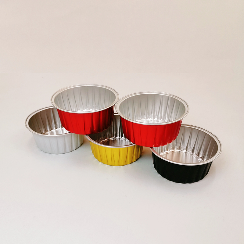 Small Gold Sealable Aluminum Foil Baking Cups with Plastic Lid