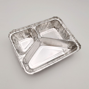 3 Compartment Rectangular Disposable Aluminum Foil Pan