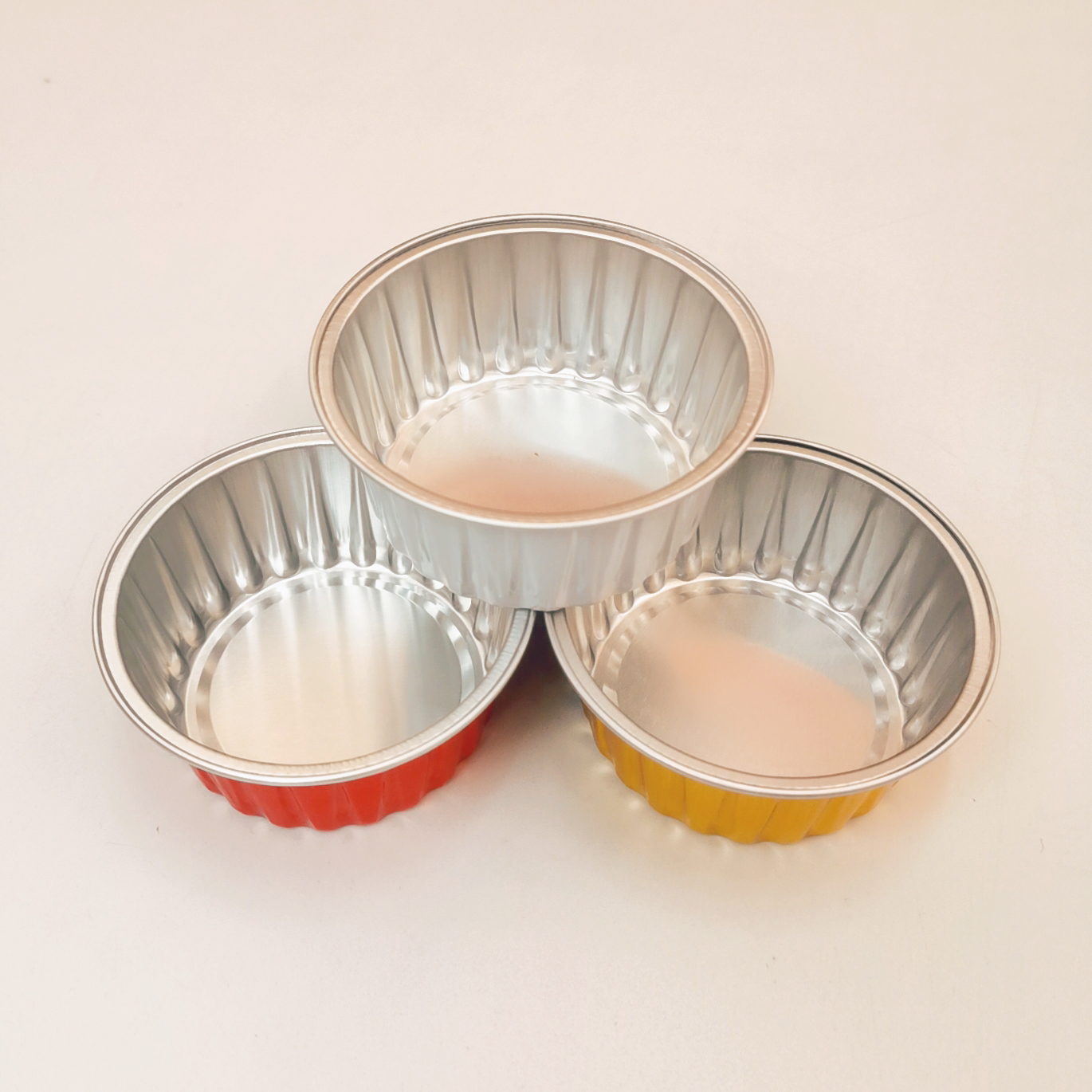 Small Gold Sealable Aluminum Foil Baking Cups with Plastic Lid