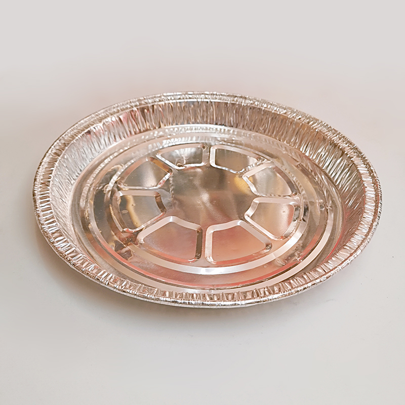 Disposable food grade aluminum foil plate for round barbecue baking