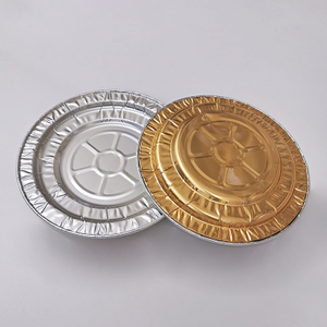 Medium Disposable Food Grade Round Aluminum Foil Barbecue Plate