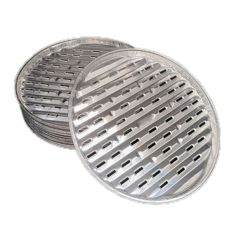Round Aluminum Foil Grill Drip Pan Brolier Trays For Camping