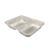 2 Compartment Aluminum Foil Rice And Vegetable Split Plate