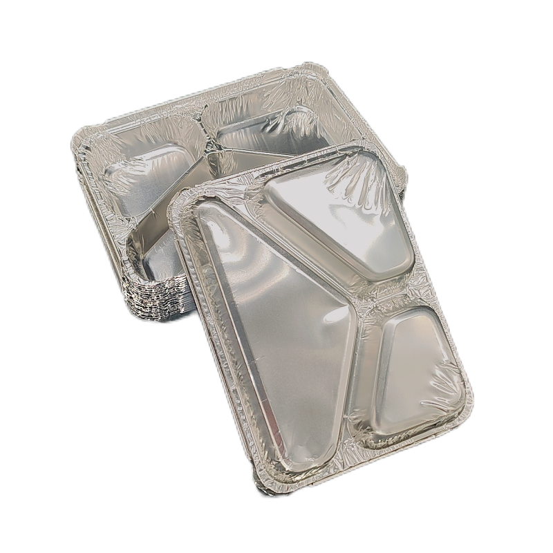 3 Compartment Rectangular Disposable Aluminum Foil Pan
