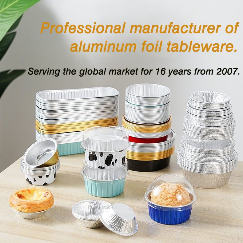 Small Gold Sealable Aluminum Foil Baking Cups with Plastic Lid