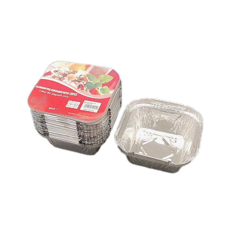 120ml Mini Square Aluminum Foil Cake Trays Pudding Stand