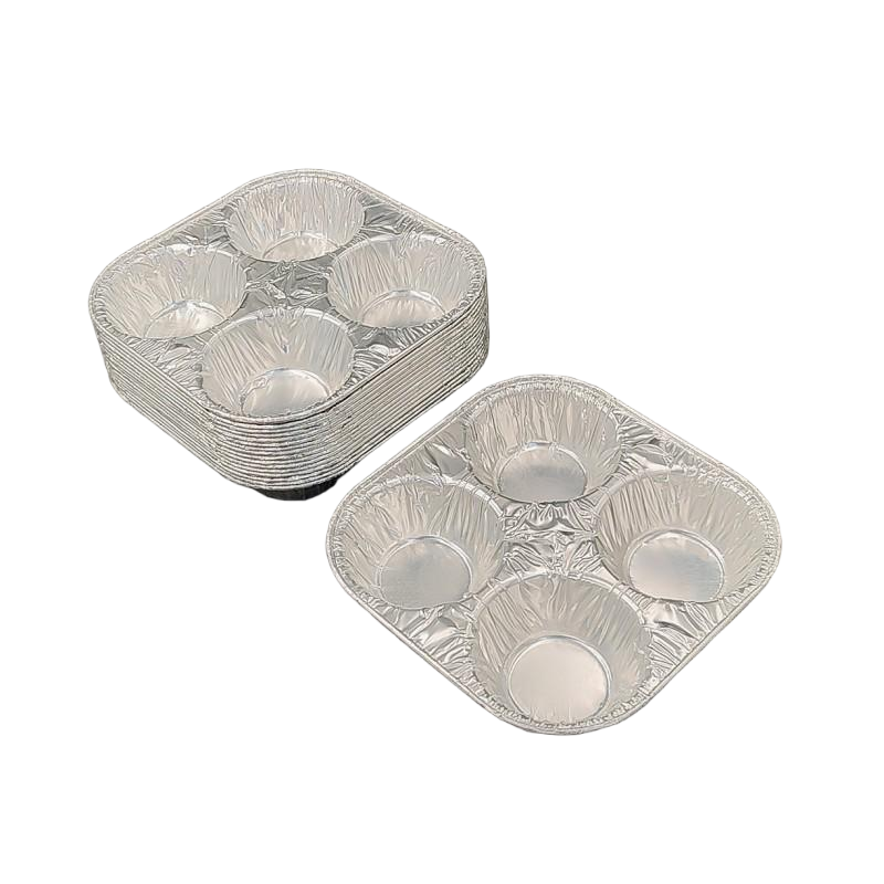 4 Compartments Aluminum Foil Pudding Stand Cake Mold