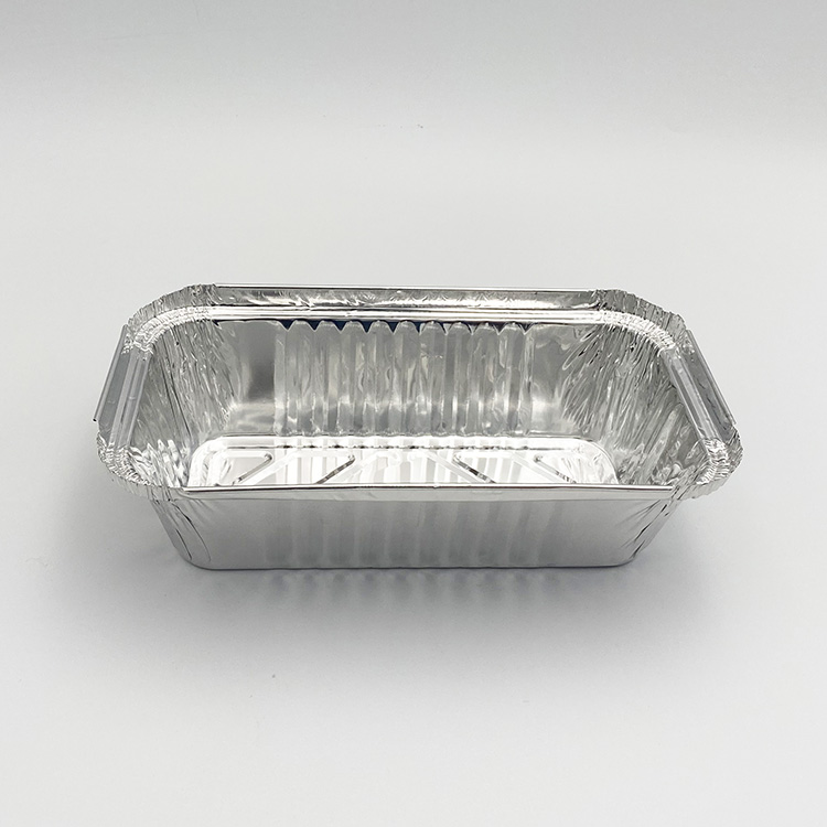 Rectangular aluminum foil lunch box with cover for baking and barbecue