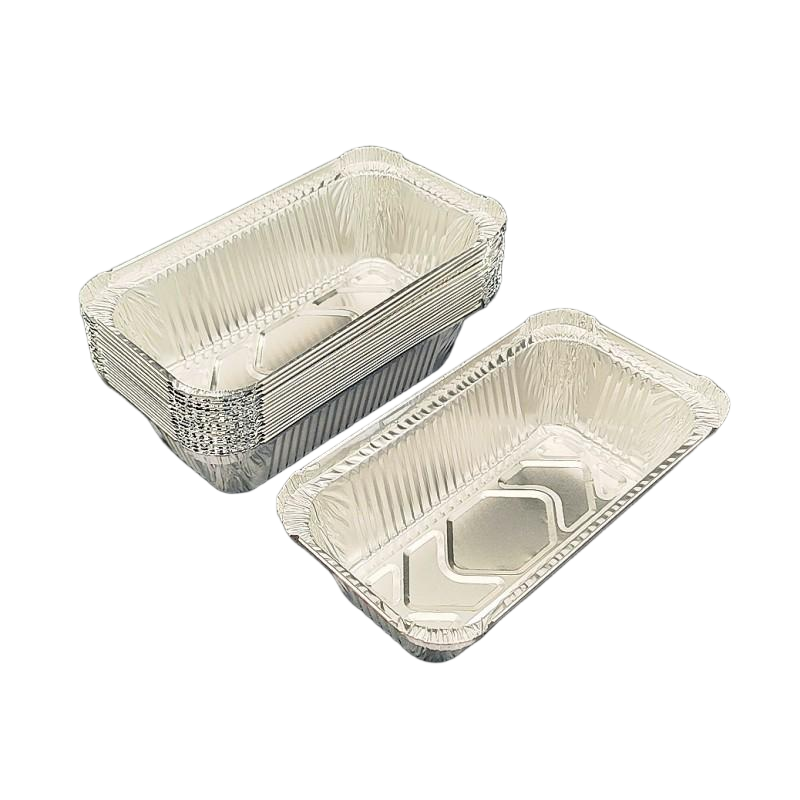 850ML Rectangular Aluminum Foil Tableware with Paper Lid