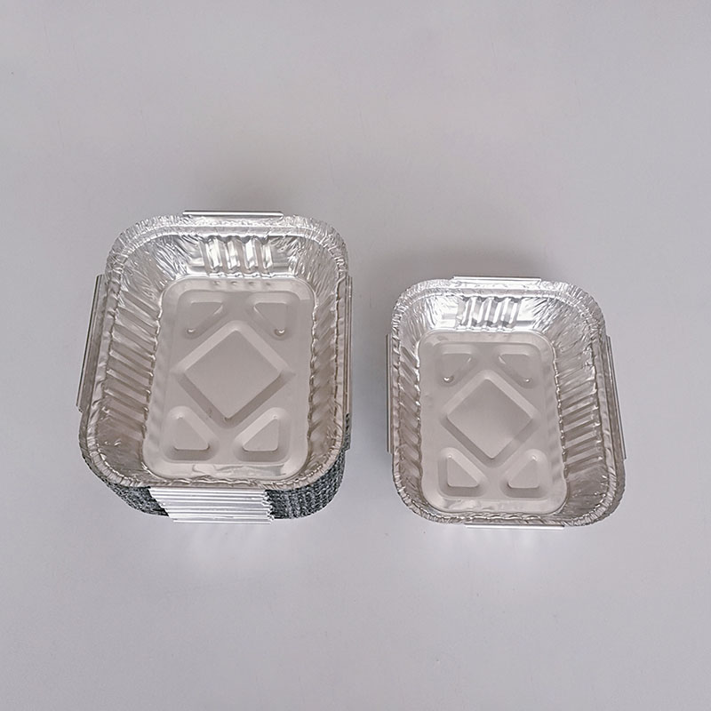 190ml Small Rectangle Aluminum Foil Pans with Clear Lids