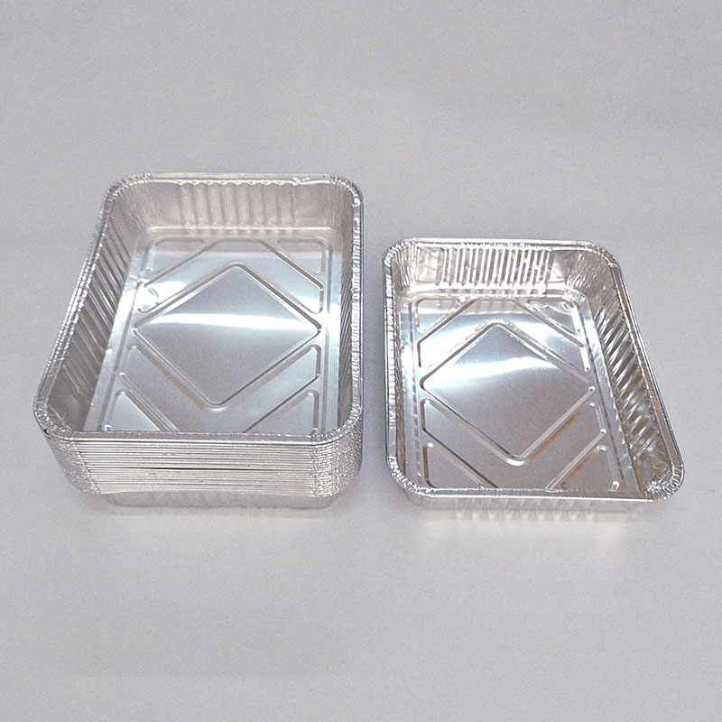 Medium rectangular aluminum foil container barbecue plate oven baking tray