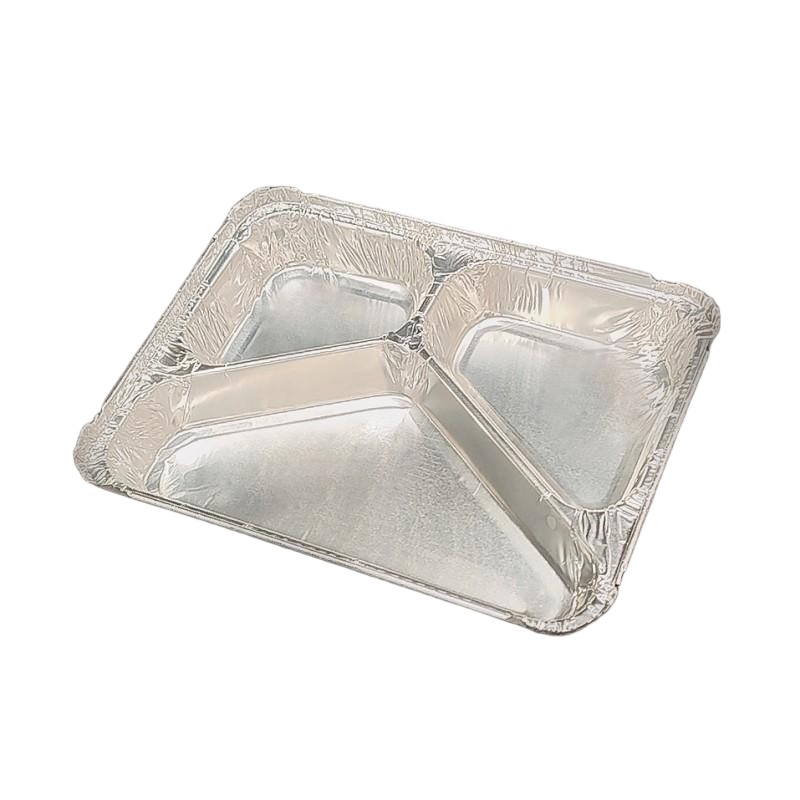 3 Compartment Rectangular Disposable Aluminum Foil Pan
