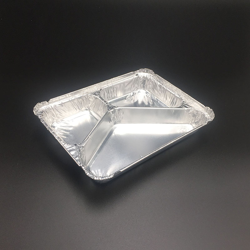 3 Compartment Rectangular Disposable Aluminum Foil Pan