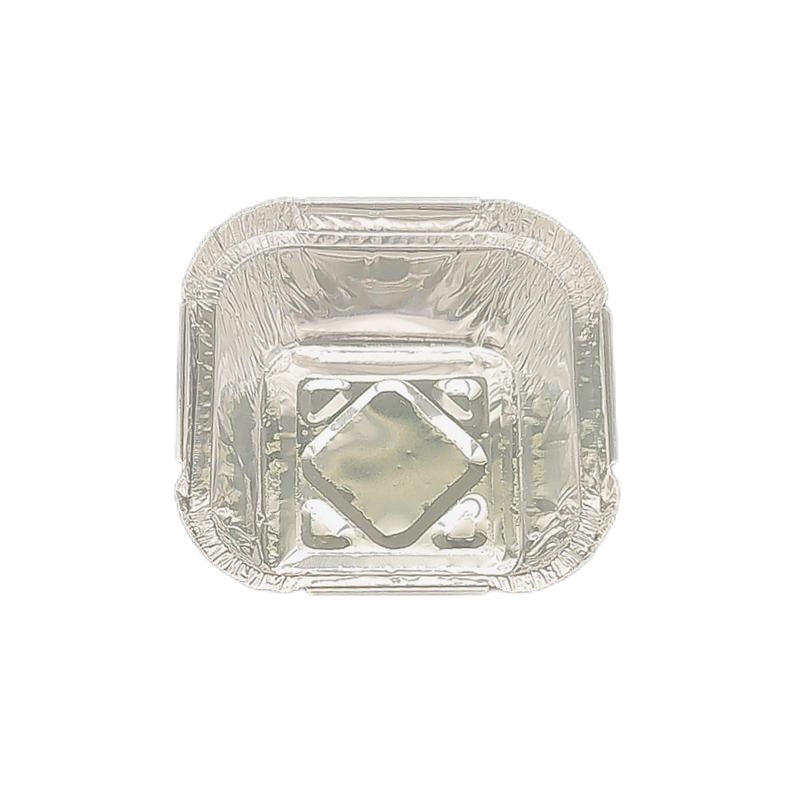 120ml Mini Square Aluminum Foil Cake Trays Pudding Stand