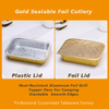Gold Rectangular Sealable Aluminum Foil Containers