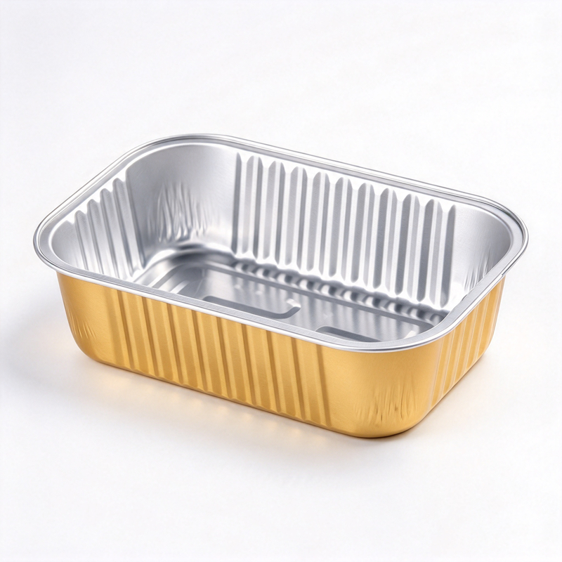 Gold Rectangular Sealable Aluminum Foil Containers